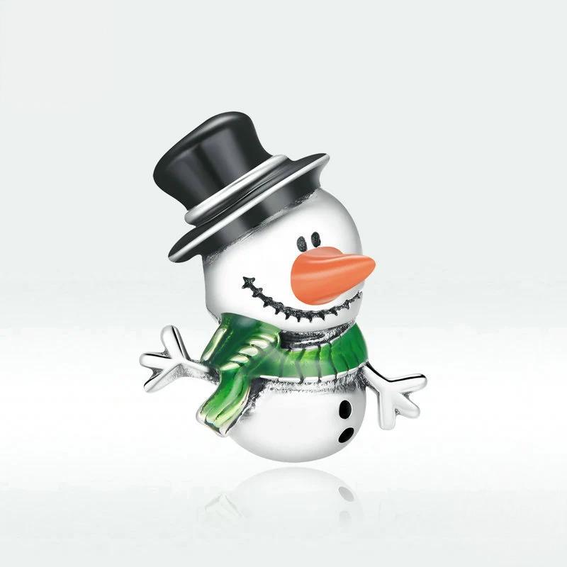 “Snowman Cheer” S925 Sterling Silver Christmas Snowman Charm Bead