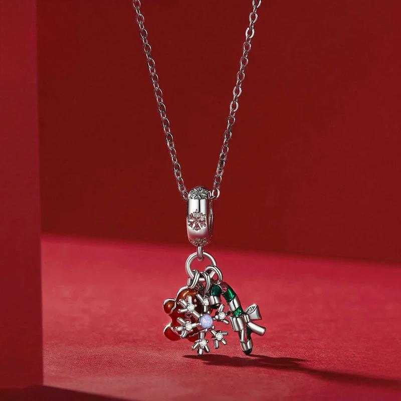 “Gingerbread Frost” S925 Sterling Silver Christmas Gingerbread Charm Bead