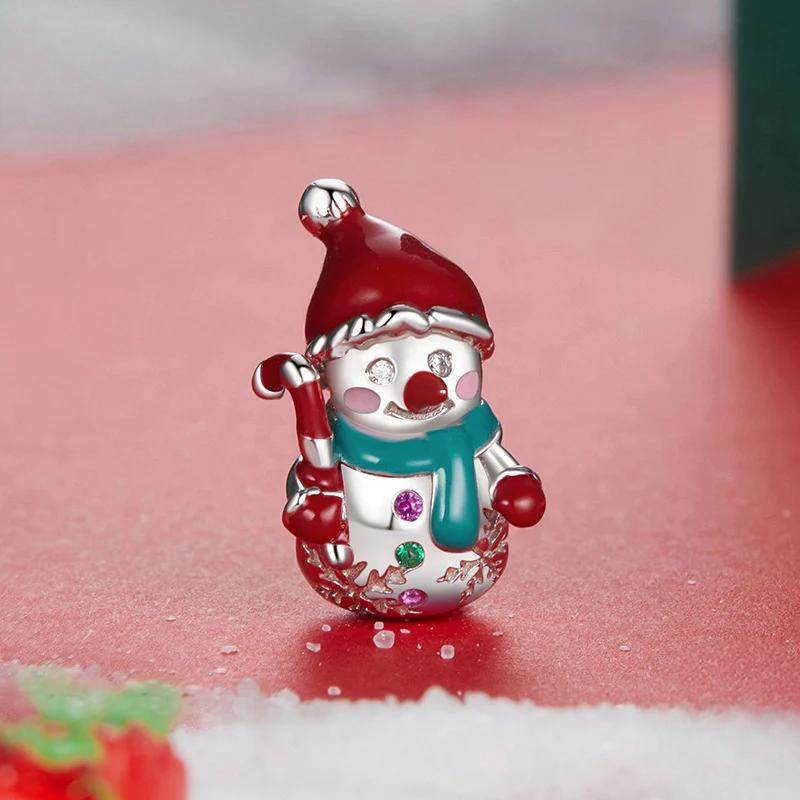 “Frosty Cheer” S925 Sterling Silver Christmas Snowman Charm Bead