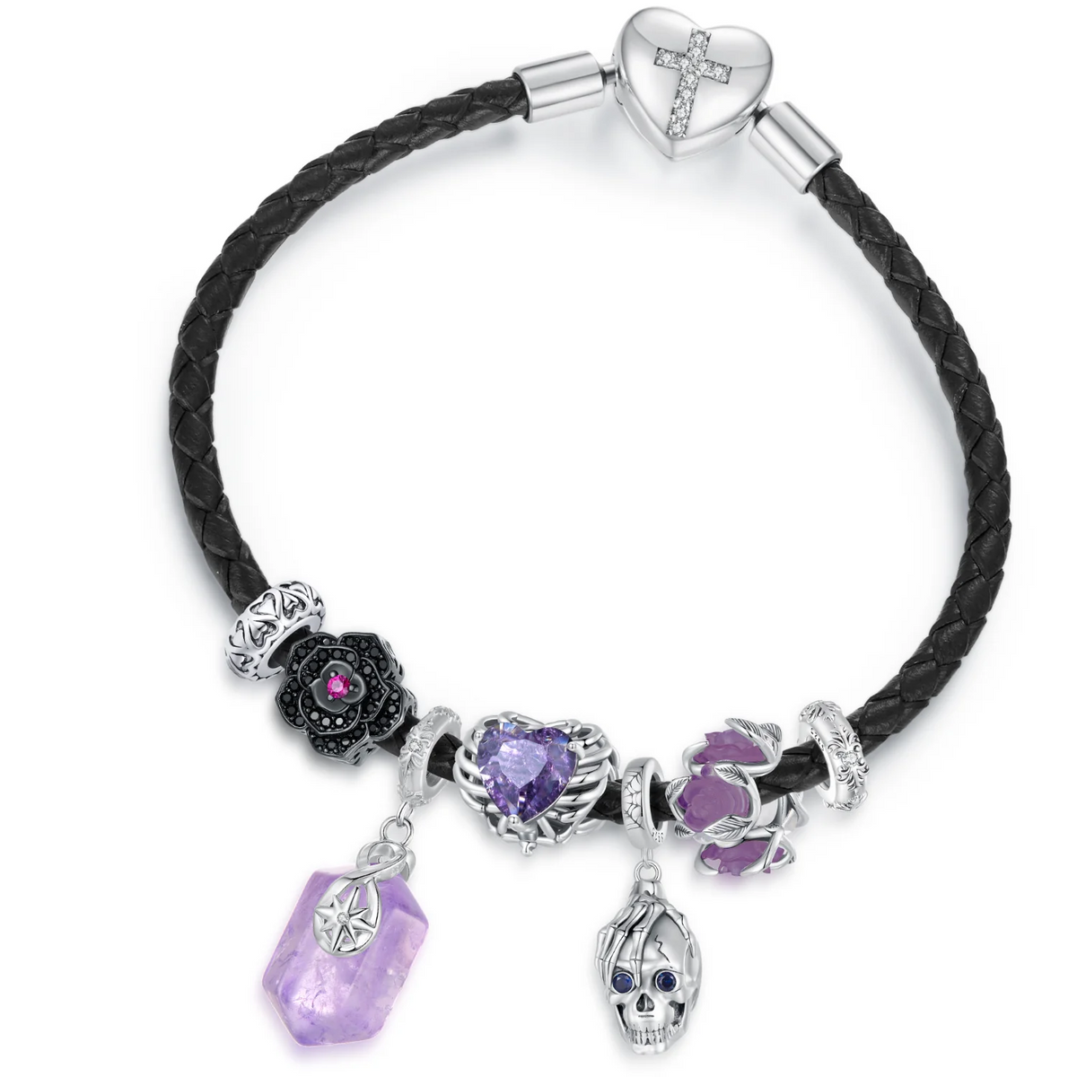 “Gothic Harvest” S925 Sterling Silver Halloween Bead Bracelet Set