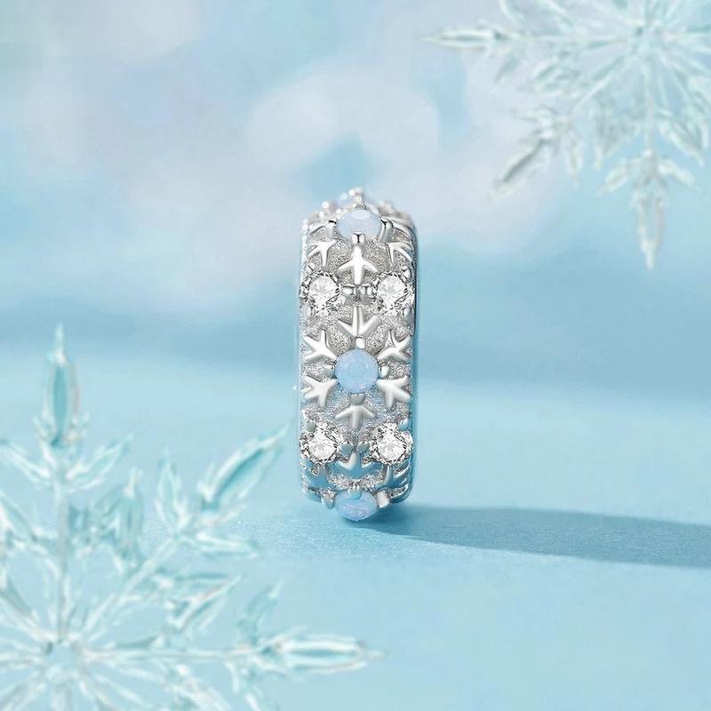 “Snowflake Spacer” S925 Sterling Silver Christmas Spacer Bead