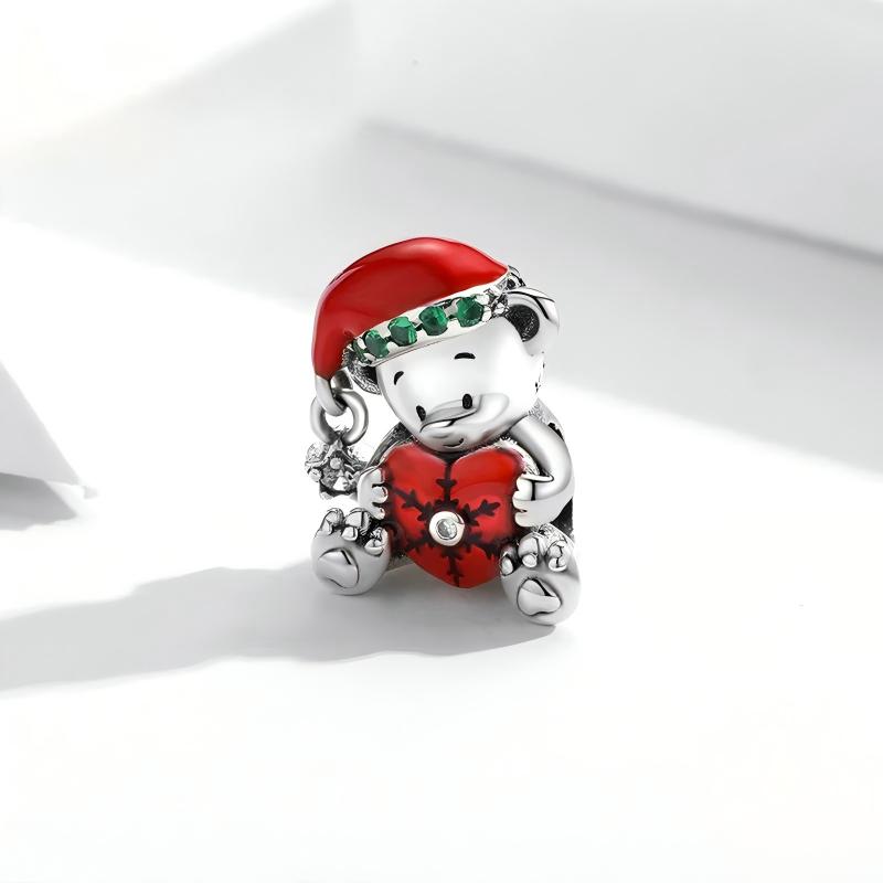 “Christmas Teddy” S925 Sterling Silver Christmas Bear Charm Bead