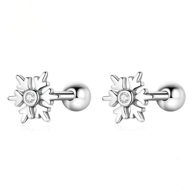 “Snowflake Eclat” S925 Sterling Silver Zircon Snowflake Jewelry Set
