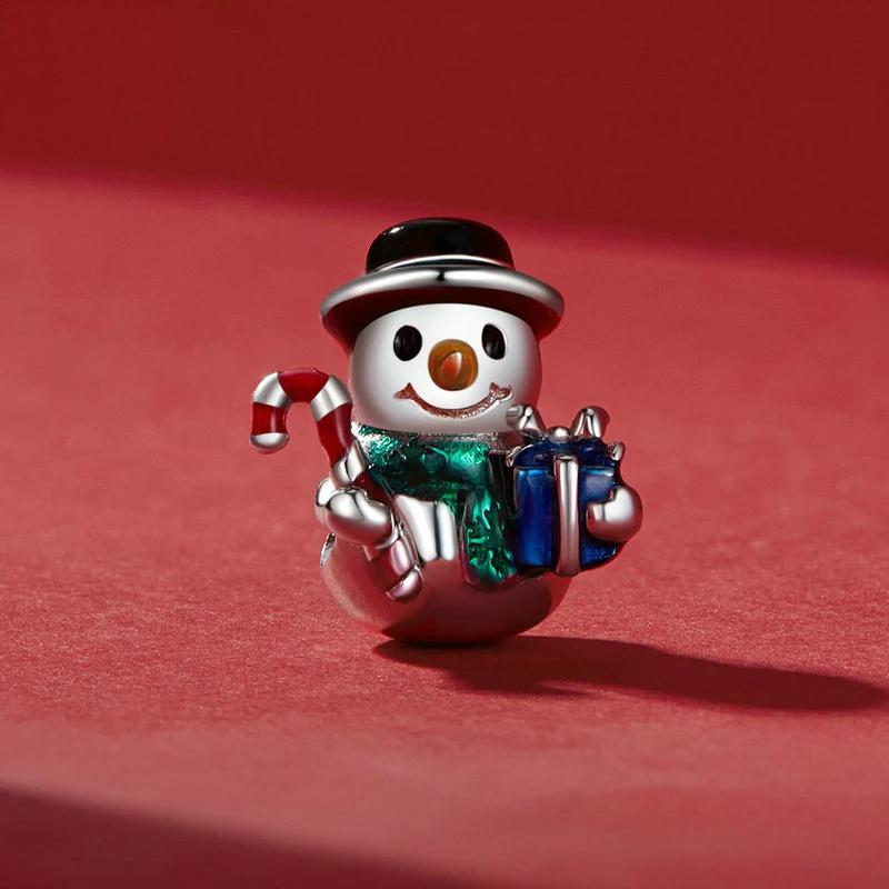 “Snowman Cheer” S925 Sterling Silver Christmas Snowman Charm Bead