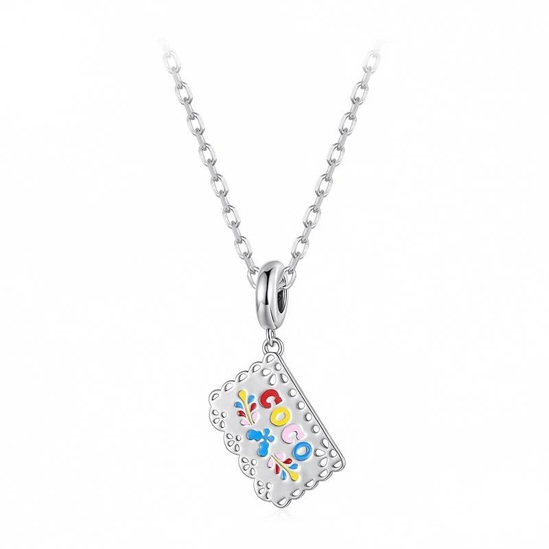 “Dia de los Muertos” S925 Sterling Silver Memorial Banner Pendant Bead