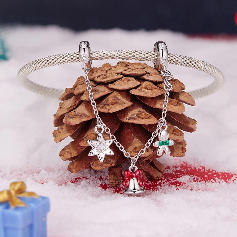 “Jingle Guard” S925 Sterling Silver Christmas Bell Safety Chain Charm
