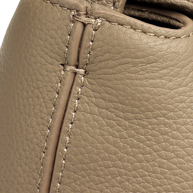 Women's Pebbled Cowhide Flap Crossbody Bag with Hidden Clasp