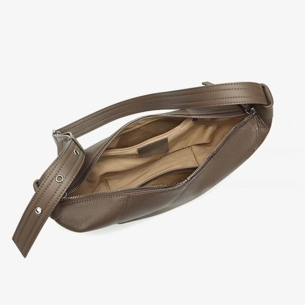 Women's TC Cowhide Soft Dumpling Bag with Adjustable Strap