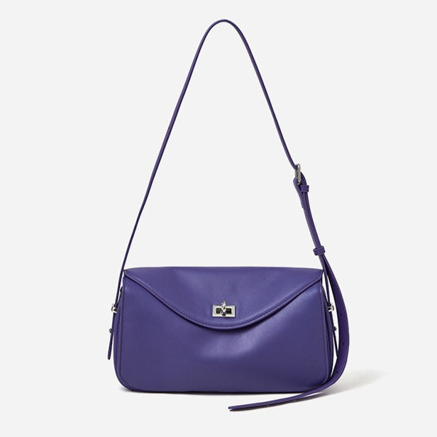Women's Genuine Leather Envelope Flap Bag with Twist-Lock