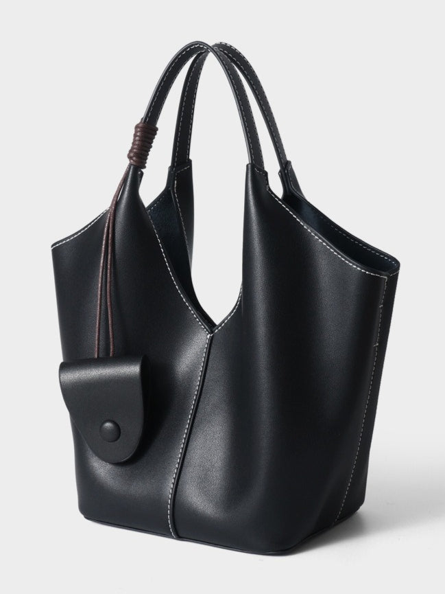 Women's Full-Grain Cowhide Woven Hobo Tote with Detachable Strap
