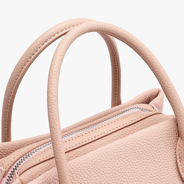 Women's Pebbled Cowhide Mini Tote Bag with Detachable Strap