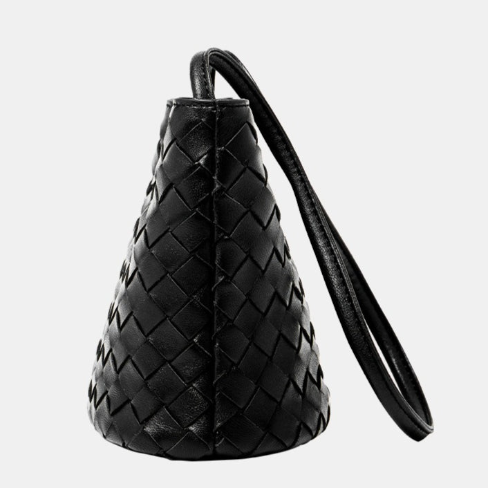 Women's Hand-Woven Sheepskin Bucket Crossbody Bag
