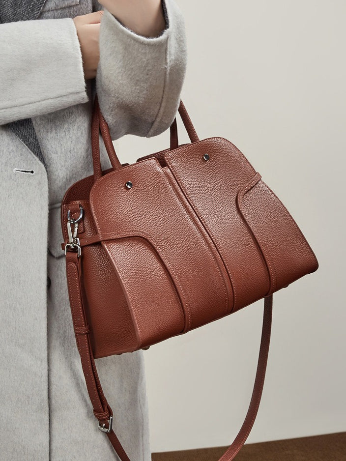 Women's Pebbled Cowhide Paneled Doctor-Style Work Bag