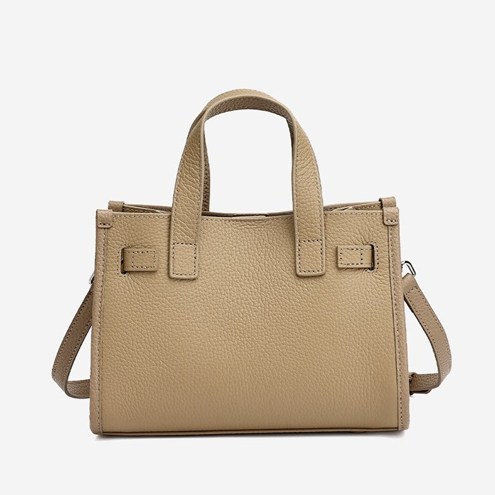 Women's Pebbled Cowhide Kelly Bag with Metal Turn-Lock