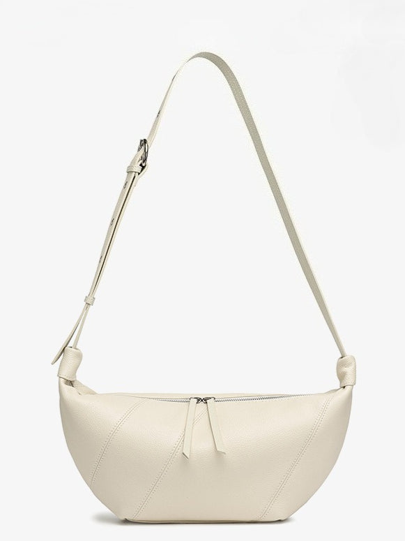 Women's TC Cowhide Soft Dumpling Bag with Adjustable Strap