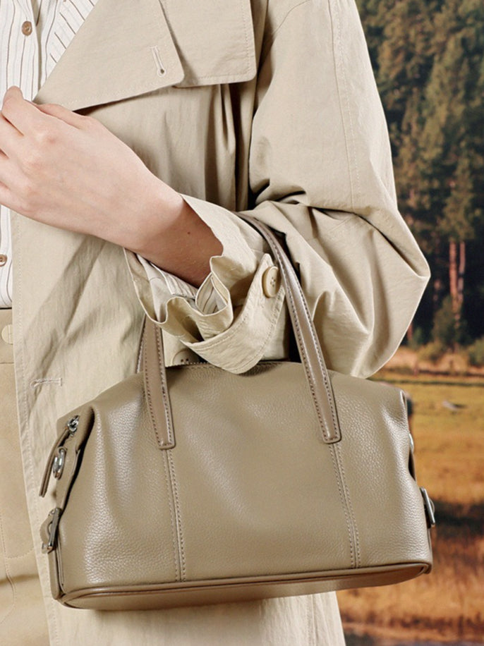 Women's Pebbled Cowhide Pillow Clutch Bag with Adjustable Strap