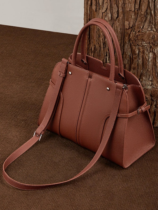 Women's Pebbled Cowhide Paneled Doctor-Style Work Bag