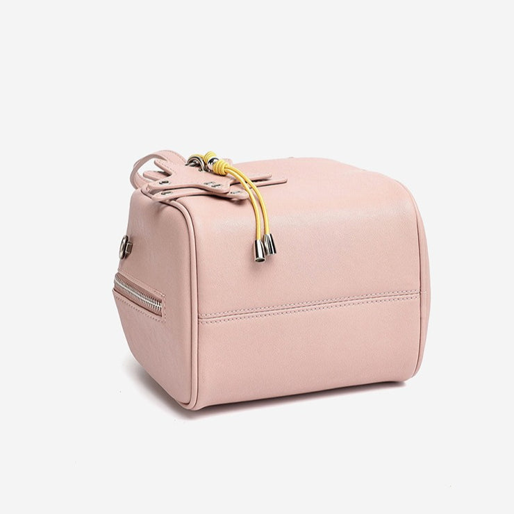 Women's Genuine Leather Mini Boston Bag with Star Charm