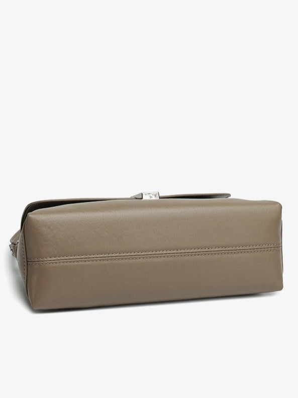 Women's Full-Grain Cowhide H-Buckle Flap Shoulder Bag