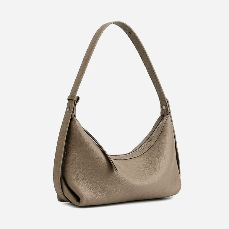 Women's Pebbled Cowhide Slouchy Hobo Bag with Hidden Strap