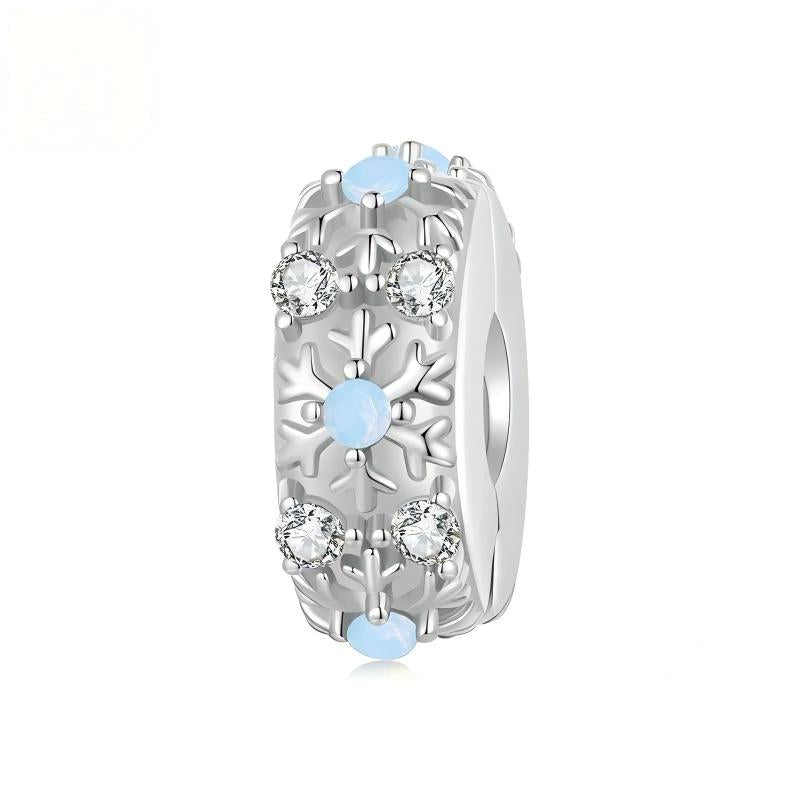 “Winter Romance” S925 Sterling Silver Snowflake Spacer Charm Bead