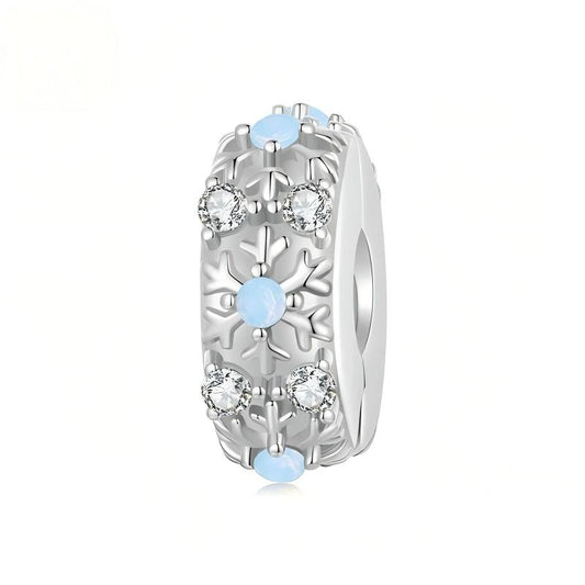“Winter Romance” S925 Sterling Silver Snowflake Spacer Charm Bead