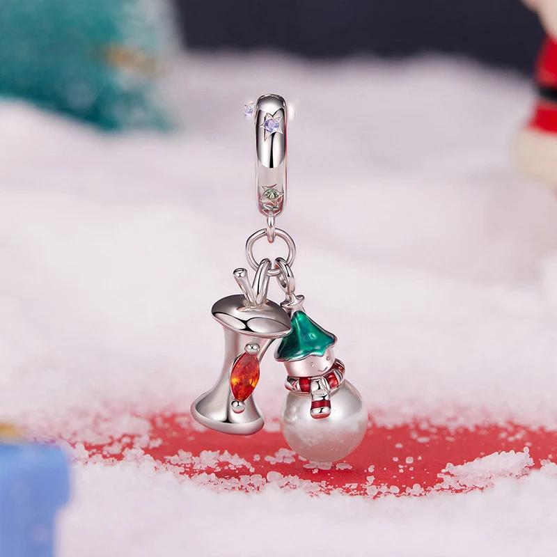 “Snowy Keepsake” S925 Sterling Silver Christmas Snowman Charm Bead