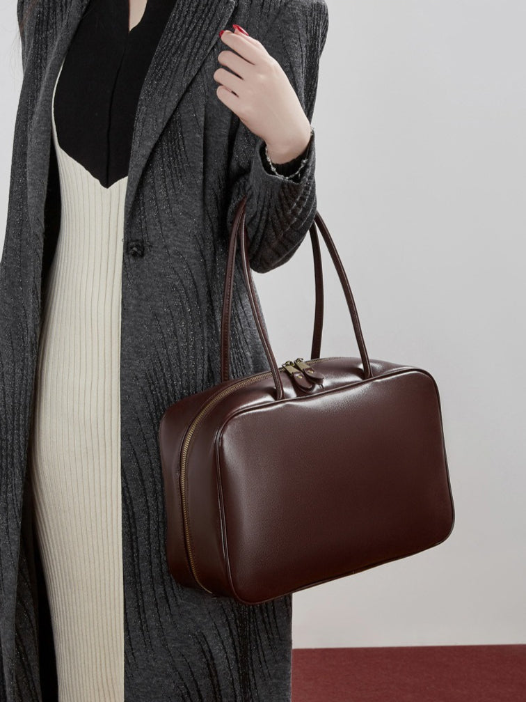 Women's Smooth Full-Grain Cowhide Boxy Work Bag