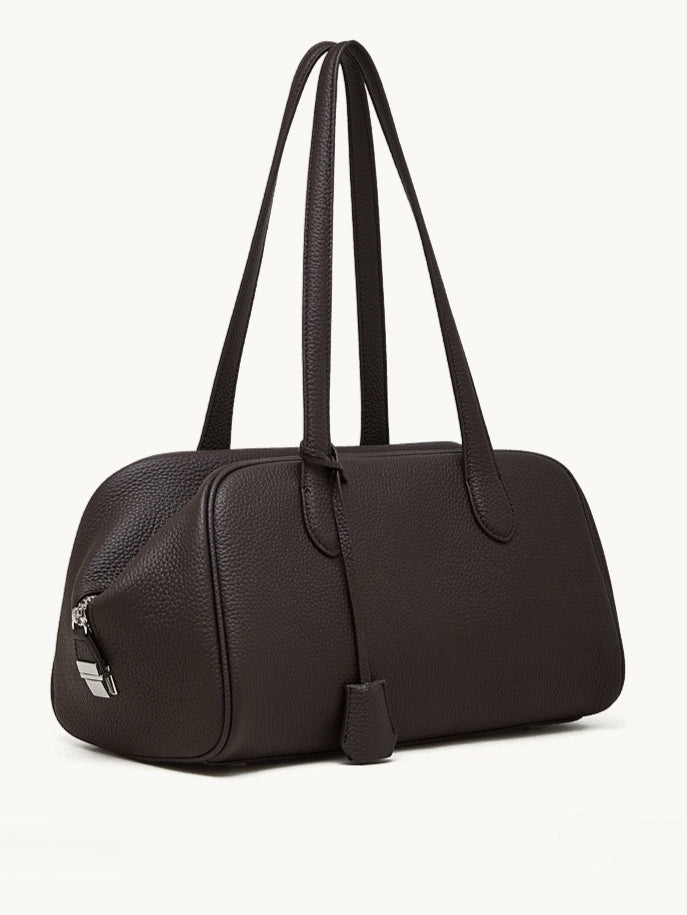 Women's Pebbled Cowhide East-West Bowling Tote Bag
