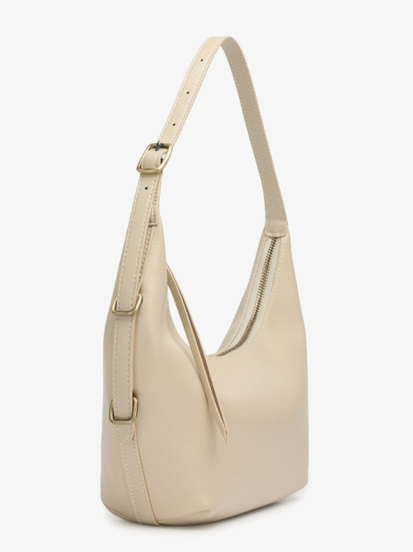 Women's Oil-Waxed Cowhide Semi-Circle Top Handle Bag