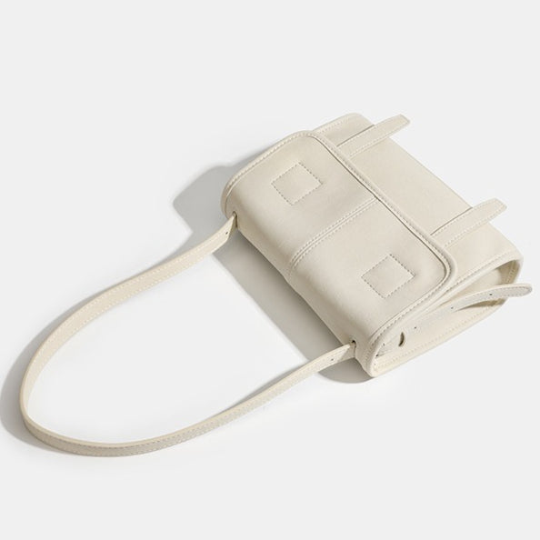 Women's Textured Cowhide Flap Messenger Bag with Dual Straps