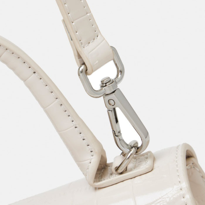 Women's Croc-Embossed Cowhide Structured Top-Handle Bag