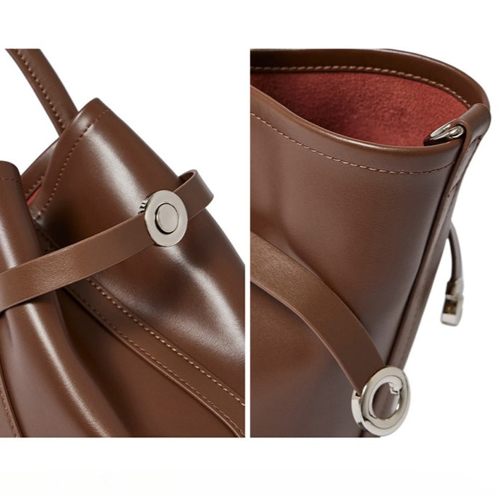 Women's Top-Grain Cowhide Convertible Tote with Inner Pouch