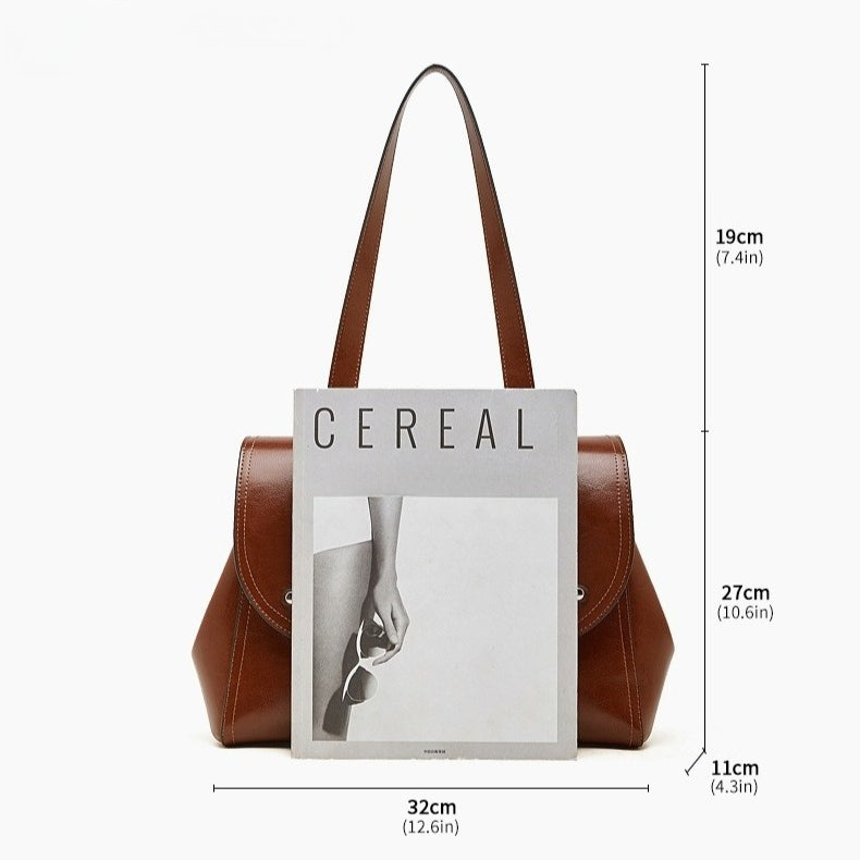 Women's Oil-Waxed Cowhide Convertible Flap Backpack