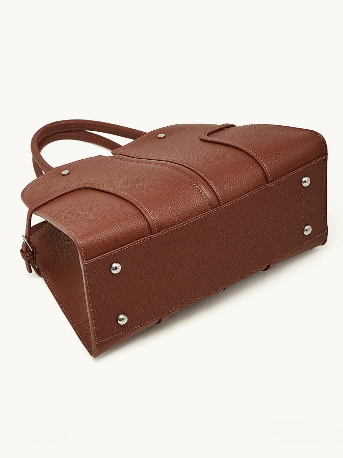 Women's Pebbled Cowhide Paneled Doctor-Style Work Bag