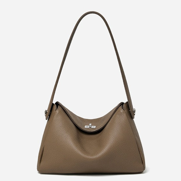 Women's Lychee-Grain Cowhide Convertible Hobo Bag