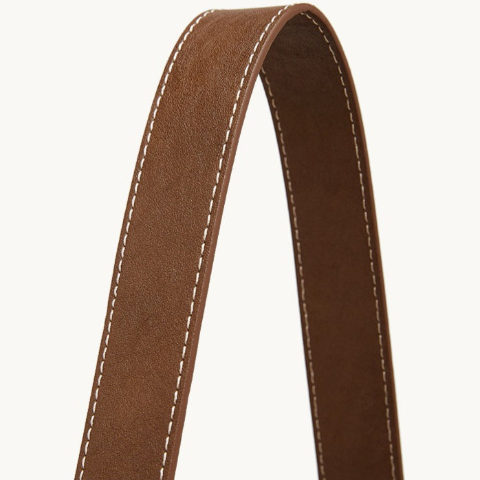 Women's Full-Grain Cowhide Contrast Stitch Hobo Bag