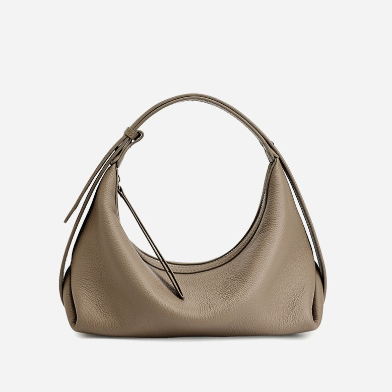 Women's Pebbled Cowhide Slouchy Hobo Bag with Hidden Strap