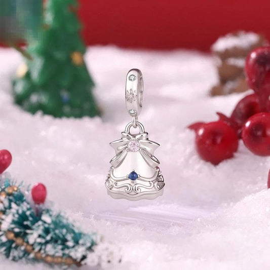 “Holiday Wreath” S925 Sterling Silver Christmas Pendant Charm