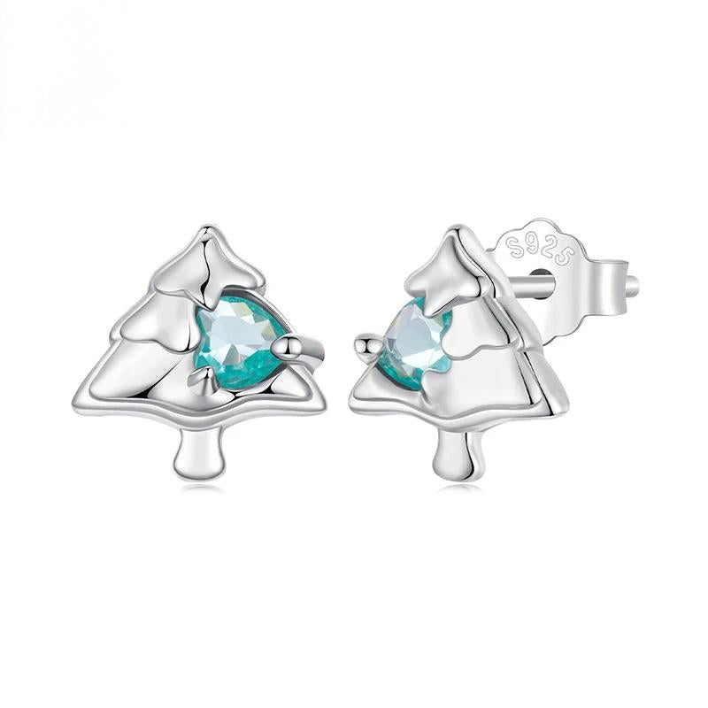 “Holiday Whimsy” S925 Sterling Silver Christmas Stud Earrings