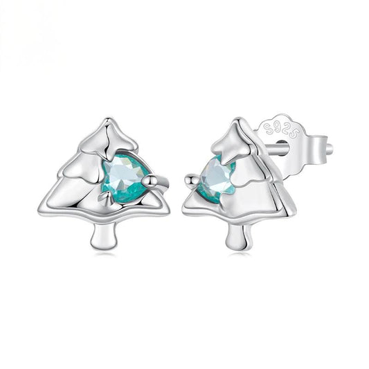 “Holiday Whimsy” S925 Sterling Silver Christmas Stud Earrings