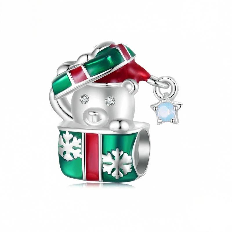 “Christmas Whimsy” S925 Sterling Silver Christmas Charm Bead
