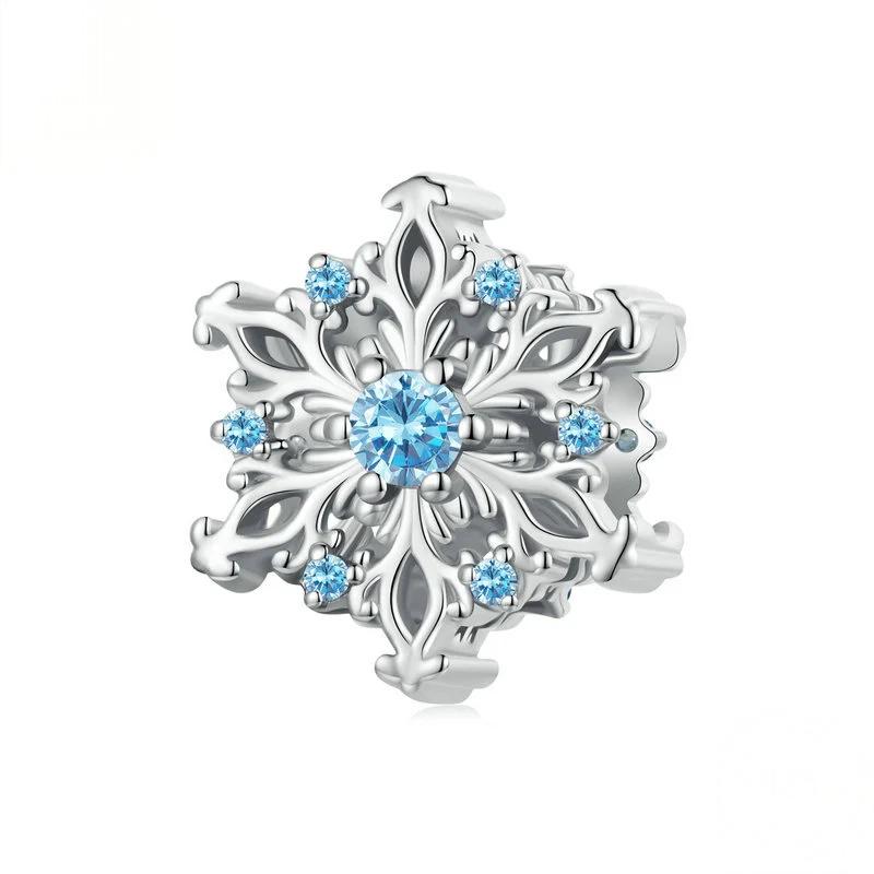 “Winter Whimsy” S925 Sterling Silver Snowflake Charm Bead