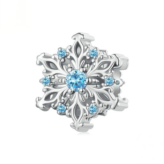 “Winter Whimsy” S925 Sterling Silver Snowflake Charm Bead