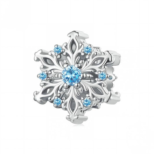 “Winter Romance” S925 Sterling Silver Snowflake Spacer Charm Bead