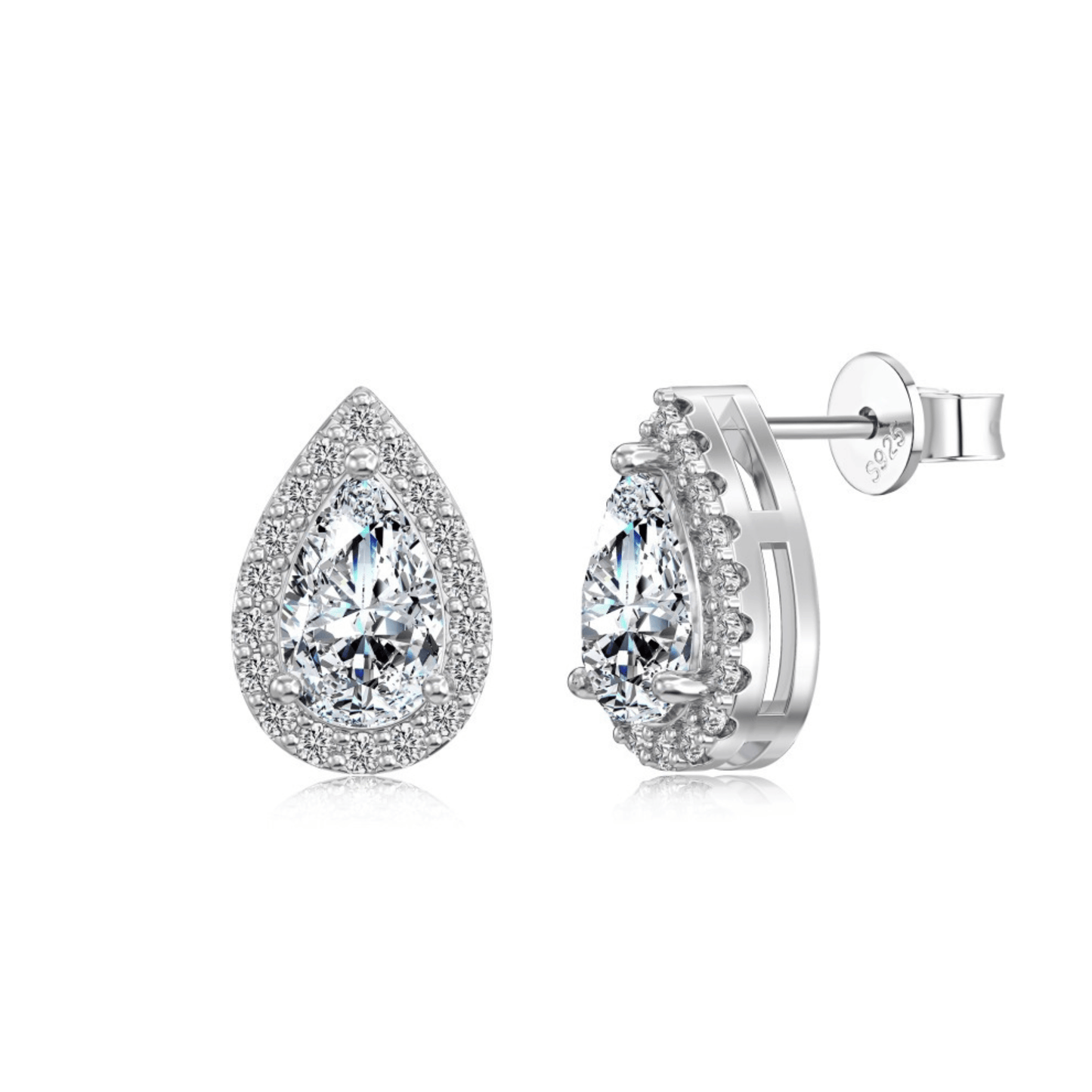 925 Sterling Silver Moissanite Tear Drop Jewelry Set – Lumière Drop