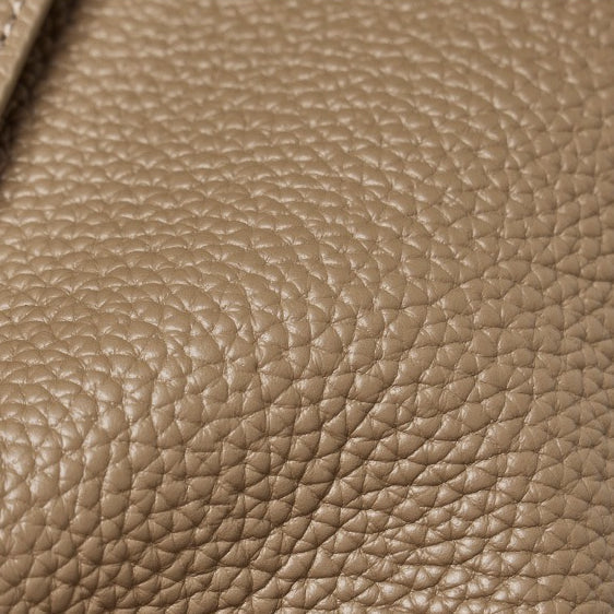 Women's Lychee-Grain Cowhide Flap Bag with Top Handle