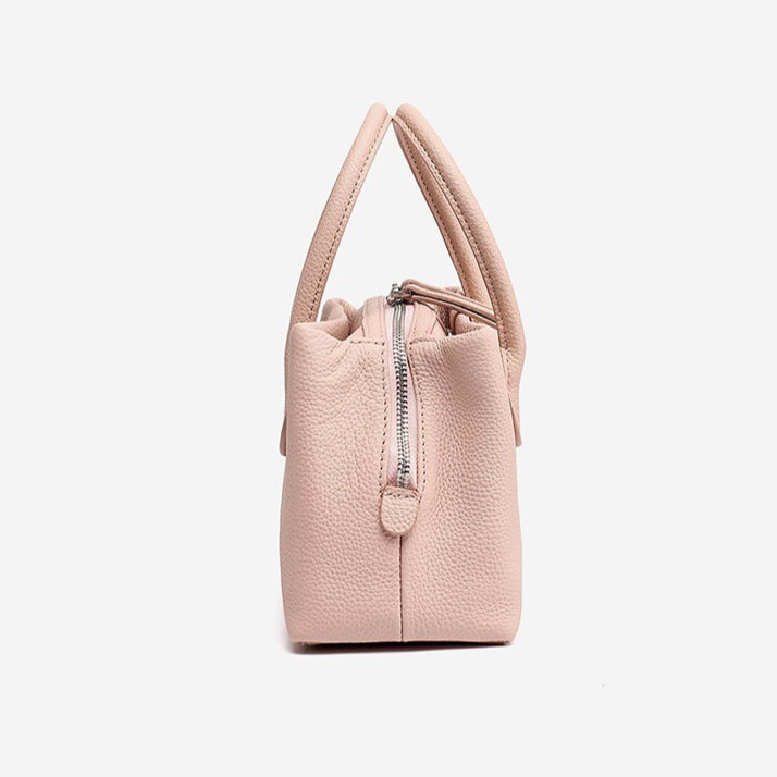 Women's Pebbled Cowhide Mini Tote Bag with Detachable Strap