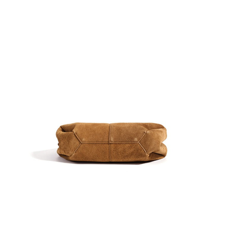 Women's Genuine Suede Tote Bag with Detachable Pouches
