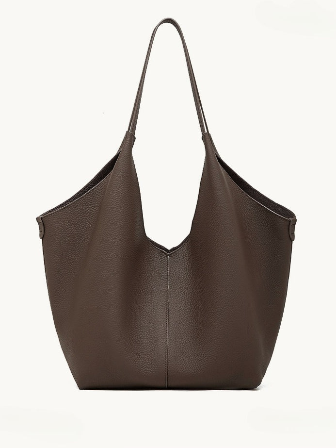 Women's Pebbled Cowhide V-Cut Hobo Shoulder Bag